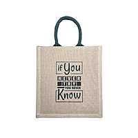 JUTE COTTON "IF YOU NEVER TRY YOU NEVER KNOW" PRINTED DESIGN BAG JUTE COTTON "IF YOU NEVER TRY YOU NEVER KNOW" PRINTED DESIGN BAG
