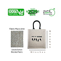 Jute Cotton Black Color "Dare to be Different" Printed Design Jute Cotton Black Color "Dare to be Different" Printed Design